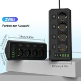 Steckdosenleiste 4-Fach 3 USB 3 Typ-C Mehrfachsteckdose mit Stecker und Schalter – Bild 10