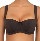 Rosme Balconette BH schwarz anthrazit Halbschale gepolstert mit Bügel Dirndl BH – Bild 1
