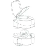 24L Campingtoilette Chemietoilette Tragbar WC Mobile Camping Reise MAX. 150 kg – Bild 12