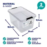 Deuba® Aufbewahrungsbox 8er-Set 20x15x12cm 2L transparent stapelbar BPA-frei – Bild 5