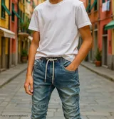 Jungen-Jeans  Denim Jogger-Style-Kinder-Jeans-Stretch-Hose~Gr.8-16~Neu~7379#k66 – Bild 3