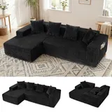 Ecksofa Sofa Couch Cordsofa Modular Kissen Modulsofa Cord Wohnzimmer Bettsofa – Bild 5