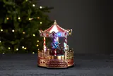 LED Weihnachtsdeko Nostalgie-Karussel beleuchtete Spieluhr mit Weihnachtsmusik – Bild 2