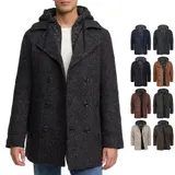 Indicode Herren Kurzmantel Cliff-Herrenmantel Wollmantel Coat Mantel Kapuze – Bild 7