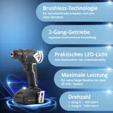 STAHLWERK Brushless Akkuschrauber Set 18V 2Ah Akku Bohrschrauber Akku Bohrer – Bild 2
