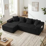 Ecksofa Sofa Couch Cordsofa Modular Kissen Modulsofa Cord Wohnzimmer Bettsofa – Bild 6
