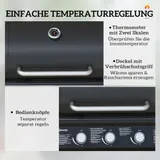Outsunny Gasgrill 12,2 KW 3+1 Brenner BBQ Grillwagen aus Edelstahl inkl Rolle – Bild 6