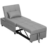 HOMCOM 4-in-1 Schlafsessel mit Bettfunktion, ausziehbares Schlafsofa, Hellgrau – Bild 3