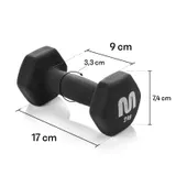Neopren Hanteln Set Kurzhanteln 2er Set Hantelset 1kg-5kg Gym Fitness SCHWARZ🏋️ – Bild 2