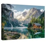 Leinwand Bilder Landschaft Berge Natur Wandbild XXL Leinwandbild Groß Wanddeko – Bild 1