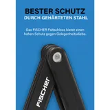 Faltschloss mit Halterung FISCHER Länge 85 cm Fahrradschloss Schlüssel schwarz – Bild 5