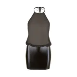 Sexy Mini-Kleid S- XL schwarz Wetlook semi-transparentes Oberteil "Tatjana" – Bild 8