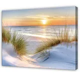 Leinwand Strand Meer Sonne Wandbilder Groß Leinwandbild Wanddeko 227 – Bild 1