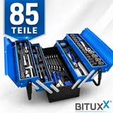 Werkzeugkiste Werkzeugkasten Bestückt Aufklappbar Werkzeugset 85tlg BITUXX – Bild 1