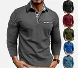 Herren Langarmshirt Poloshirt Langarm Hemd Polo Shirt Freizeit Business Tops – Bild 8