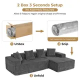 Corduroy Ecksofa L-Form mit Schlaffunktion -Wohnlandschaft- Schlafcouch Eckcouch – Bild 6