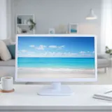 21,5" Full HD LED Monitor Weiß VGA DVI VESA PC Office Neuware – Bild 3