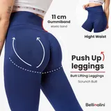 Bellivalini  Push Up Leggings Damen High Waist Sport Gym Fitness Hose Yoga  – Bild 3