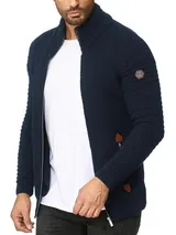 Redbridge Herren Strickjacke Cardigan mit Stehkragen Basic Luxury Pullover M3633 – Bild 1