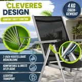 tillvex® Gartenstuhl Hochlehner Klappstuhl Campingstuhl Sessel Klappbar Garten – Bild 7