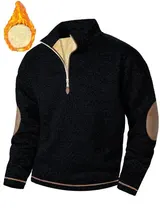 Herren Sweatshirt Pullover Half Zip Pullover Warm Stehkragen Langarm Mäntel Tops – Bild 1