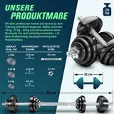 Hantelset Gusseisen 15 - 60 kg Kurzhanteln Langhantel Set Hantel Hantelscheiben – Bild 4