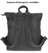 Rucksack klein Damen Handtaschenrucksack Damenrucksack Mila 4293 Schwarz + Etui – Bild 12