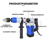 Stemmhammer Bohrhammer Schlagbohrhammer SDS PLUS Meisselhammer 1500W Profi Tool – Bild 3