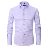 Stretch Hemd Herren Langarm Businesshemd Slim fit Hemden Kentkragen Freizeithemd – Bild 13