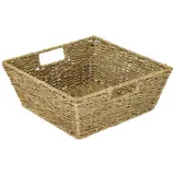 HMF Geschenkkorb leer, Aufbewahrungskorb geflochten aus Seegras 30 x 30 x 12 cm – Bild 1