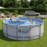 Stahlrahmenpool Aufstellpool Gartenpool Schwimmbecken ohne Pumpe grau rund – Bild 6
