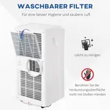 HOMCOM Mobile Klimaanlage 3-in-1 Entfeuchtung Fernbedienung 9K BTU 24h Timer ABS – Bild 8
