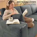 Ecksofa mit Schlaffunktion, L-Form 267 cm Schlafsofa mit Wurfkissen Dunkelgrau – Bild 8