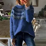 Damen Pullover Pulli Rund Hals Sweater Langarm Oberteile Strickpullover NEW – Bild 1