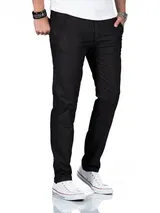A. Salvarini Herren Designer Chino Stoff Hose Kariert Lang Stretch Regular AS370 – Bild 2