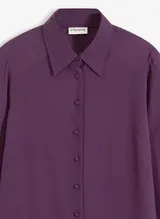 Damen Bluse lila mit Strasssteinchen Hemdkragen Langarm Größe 38 - 54 neu 17324 – Bild 3