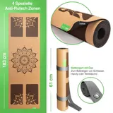 BACKLAxx®  Yogamatte Kork Naturkautschuk - Yoga Matte rutschfest Fitness Pilates – Bild 3