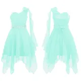 Kinder Festlich Prinzessin Blumenmädchenkleid Ein-Schulter Chiffon Abendkleid – Bild 7
