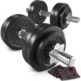 Hop-Sport Gusseisen Kurzhanteln Set 30kg Hanteln Set Kurzhantel Hantelset 2x15kg – Bild 1