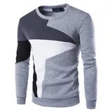Herren Farbblock Basic Pullover Rundhals Sweatshirt Pulli Langarm Oberteile Warm – Bild 1