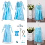 Karneval Kinder Eiskönigin Prinzessin Elsa Cosplay Kleid Party Mädchen Kostüme – Bild 14