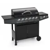 TAINO BASIC 6+1 Gasgrill BBQ GRILLWAGEN Edelstahl Brenner Seitenkocher TÜV Grill – Bild 1