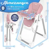 KIDUKU® Hochstuhl Baby 3in1 Kinderstuhl Kinderhochstuhl mit Liegefunktion Tisch – Bild 3