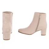 Damen Stiefeletten mit Reißverschluss Ital-Design 8770 in Beige – Bild 5