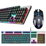 Mechanische Gaming-Tastatur PC Keyboard Kabellose Wireless Bluetooth/2,4 GHz/USB – Bild 14