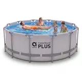Stahlrahmenpool Aufstellpool Gartenpool Schwimmbecken ohne Pumpe grau rund – Bild 2