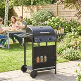 Outsunny Gasgrill 5 KW 2 Brenner BBQ Grillwagen Edelstahl inkl Seitentisch – Bild 10