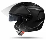 LA Street Black XL Motorradhelm Schwarz matt mit ECE 2205 Sonnenblende Jethelm – Bild 1