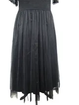 Sheego Damen Kleid Schwarz große Größen Abendkleid Spitze kurzarm Sommerkleid  – Bild 9