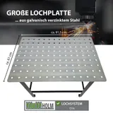 Schweißtisch Werkbank Arbeitstisch 91,5x61x80 cm Stahl 200 kg mit Lochplatte D16 – Bild 3